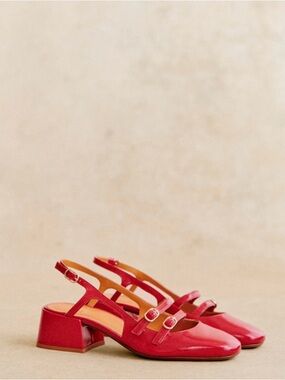 Sezane Red Paula Babies Slingback Heel